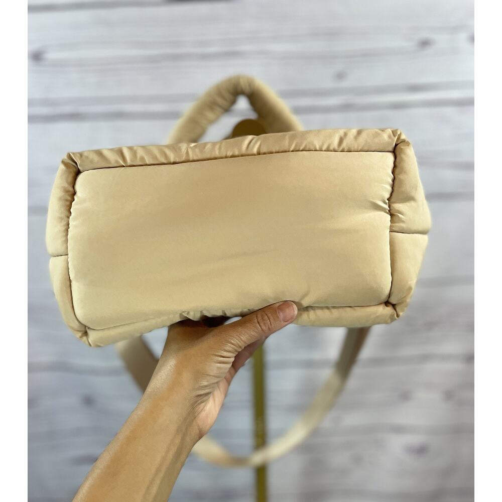 WILO The Label Beige Puffer Tote Bag Quilted Crossbody Shoulder Bag - Picture 4 of 11